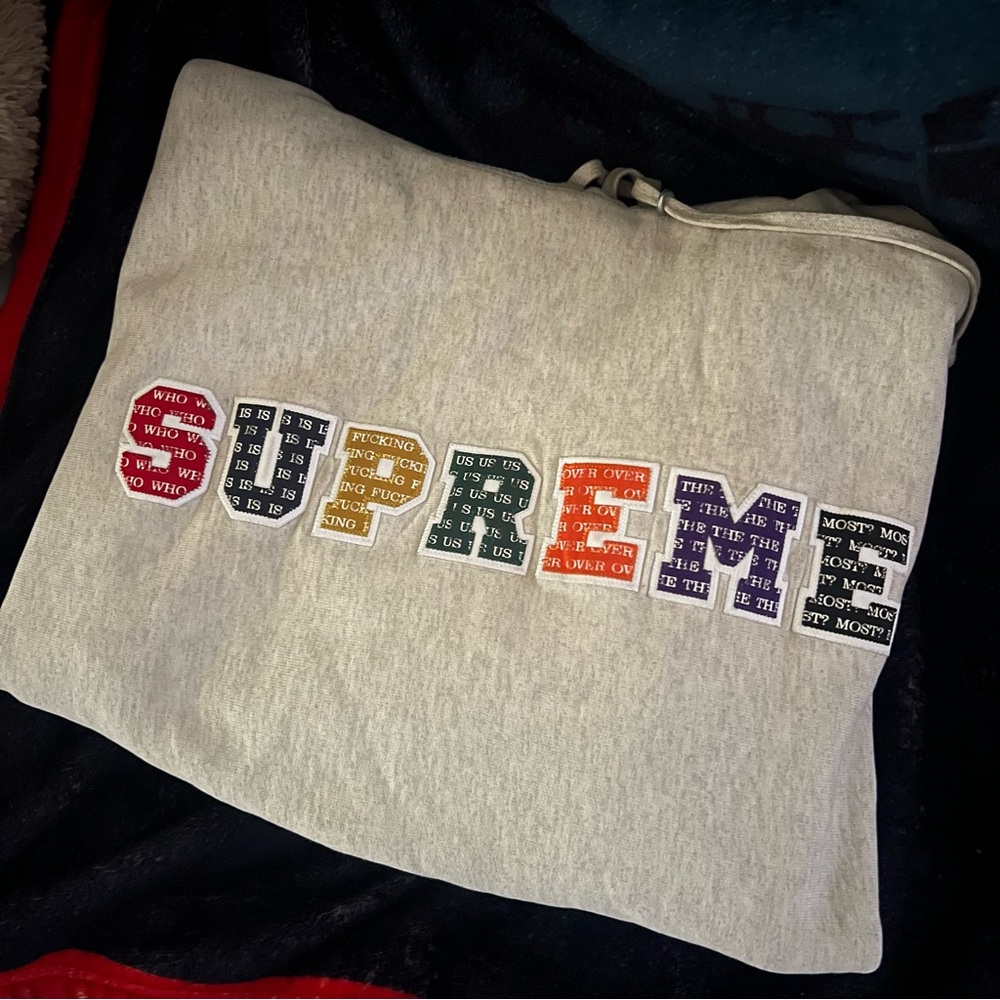 Supreme Multicolor Logo Gray Sweatshirt